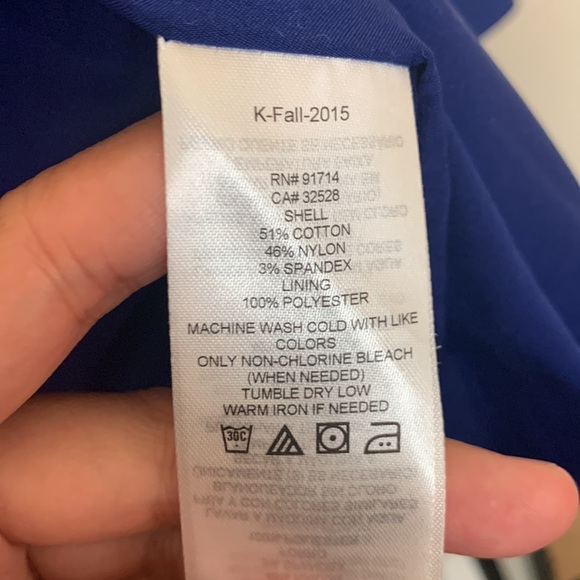 A/X Armani Exchange Royal Blue Sleeveless Coat - Picture 4 of 6